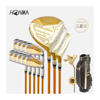 HONMABERES 09男士男杆星级套杆高尔夫球杆碳素3木9铁赠推杆球包golf 碳素S男士 五星级