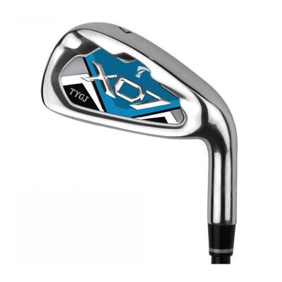 TTYGJ 高尔夫球杆男女7号铁杆初学入门练习杆golf钢杆碳素低重心比赛杆 男士-蓝色 铁杆身