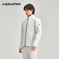HONMA【都市机能】服饰男士棉服时尚拼接运动立领高尔夫外套 浅灰 L